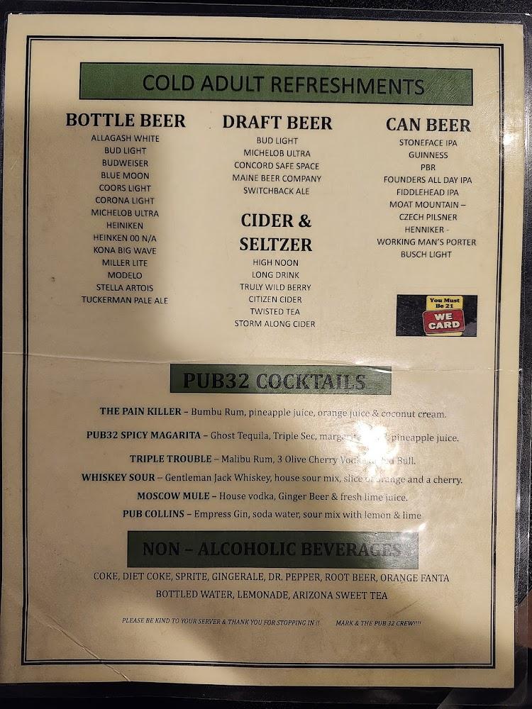Pub 32 Menu image 2